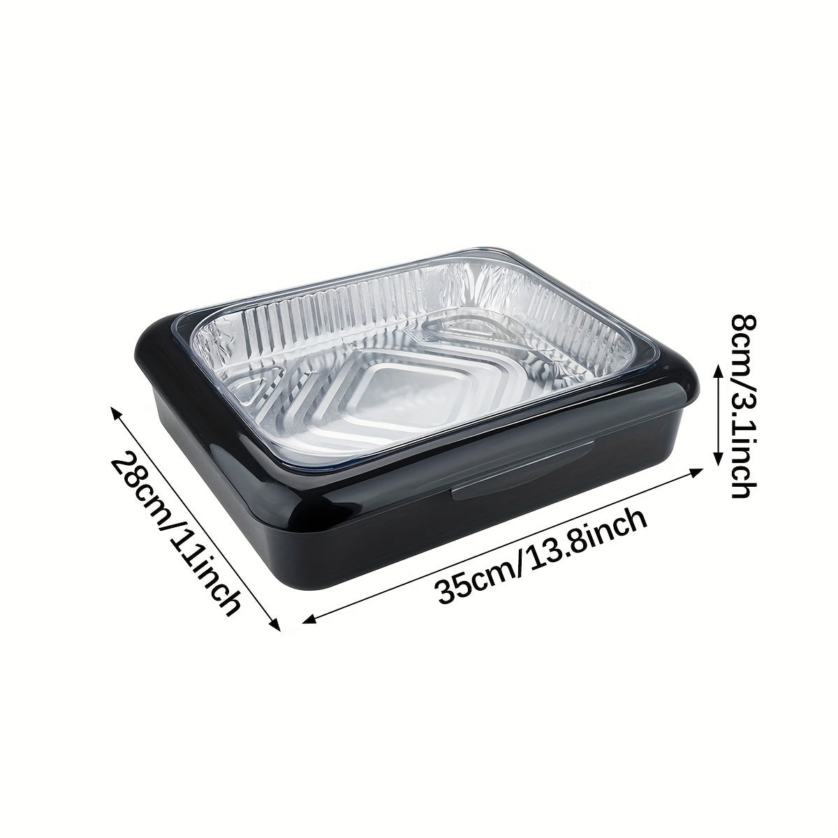 Rynx | Portable Casserole Tableware - Indoor and Outdoor Picnic Box for BBQ, Baked Rice, and Clay Pot Dishes - Fresh-Keeping Silver Foil Pan