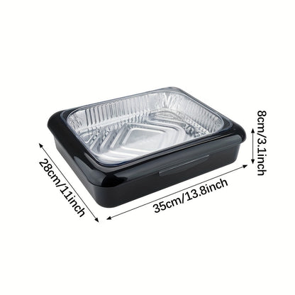 Rynx | Portable Casserole Tableware - Indoor and Outdoor Picnic Box for BBQ, Baked Rice, and Clay Pot Dishes - Fresh-Keeping Silver Foil Pan