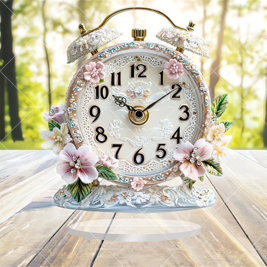 Rynx | GlamTime - Luxury Acrylic Flower Alarm with Gemstone Accents