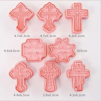 Rynx | 8 Pieces/Set DIY Cake Decoration Tools Christmas Cartoon Cookie Cutter Set Plastic Baking Molds Cookie Tools