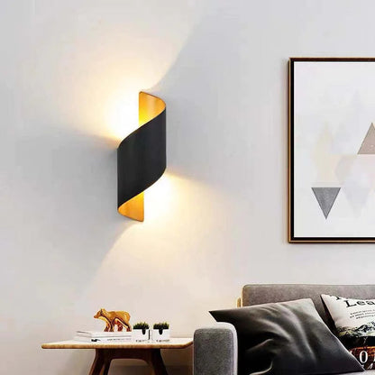 Rynx | Orr Modern LED Wall Lamp, Spiral, Indoor, White/Black, Metal