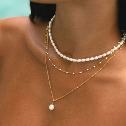 RYNX | Choker with Shining White Enamel Beads - Aurielle