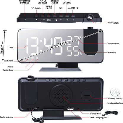 Rynx | Bedroom Projection Digital Alarm Clock