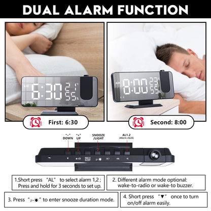 Rynx | Bedroom Projection Digital Alarm Clock
