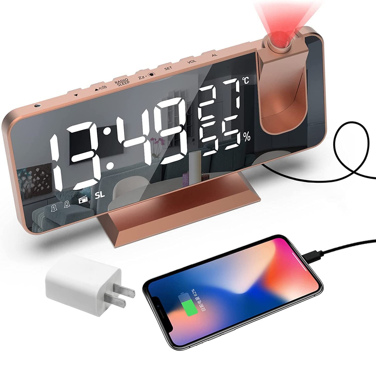 Rynx | Bedroom Projection Digital Alarm Clock