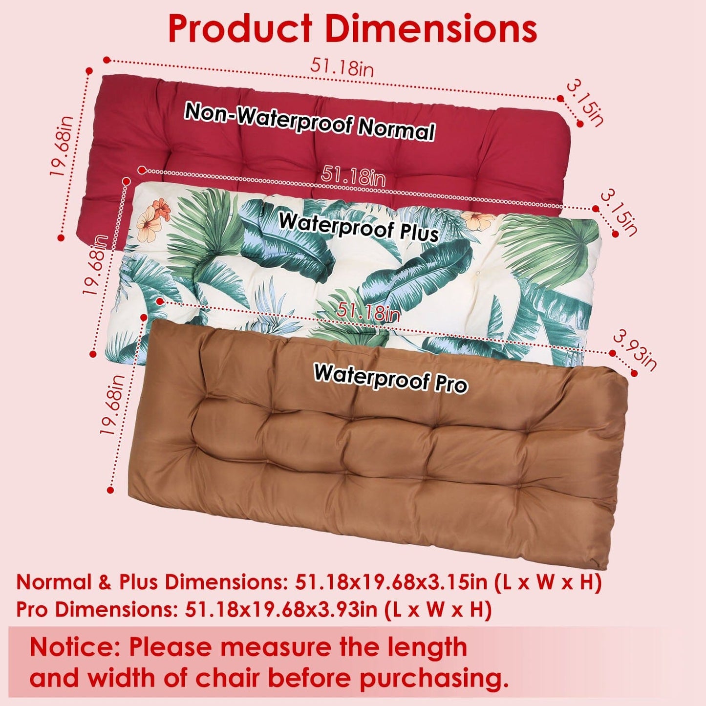 Rynx | Bench seat cushion for indoor outdoor furniture, non-slip