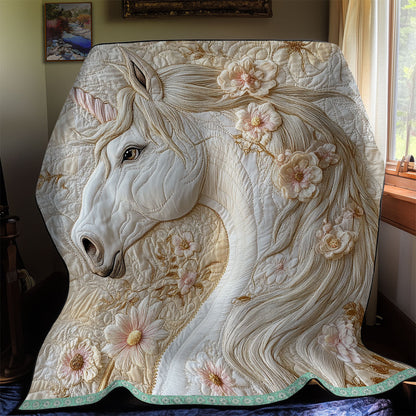 Rynx | White Horse Flowers Quilt