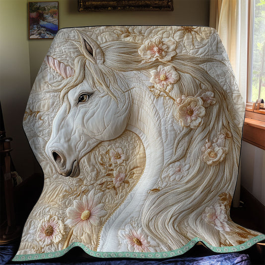 Rynx | White Horse Flowers Quilt