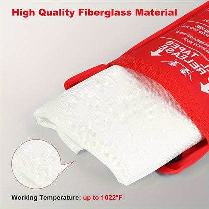 Rynx | 4 Piece Premium Fiberglass Fire Blankets - Heat-Resistant, Compact and Reusable for Kitchen, Home, School, Office, Camping, and Car Emergencies