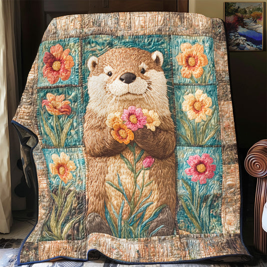 Rynx | Blooming Otter Bliss Quilted Blanket