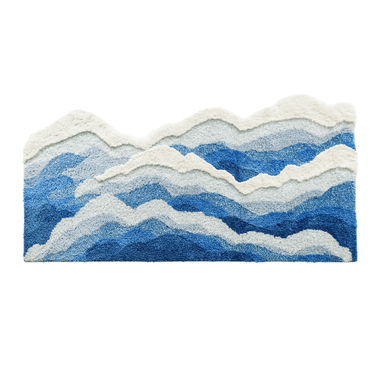 Rynx | Blue Ocean Waves Nightstand Accent Rug