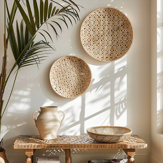 Rynx | Boho Bamboo Baskets, Set of Two