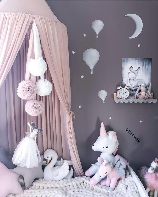 Rynx | Baldachin Moskitonetzvorhang Mädchen Babys Kleinkinder Kinderzimmer Dekoration