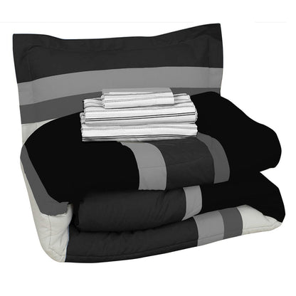 Rynx | Brooklyn Flat Rugby Stripe Bed-in-a-Bag Set