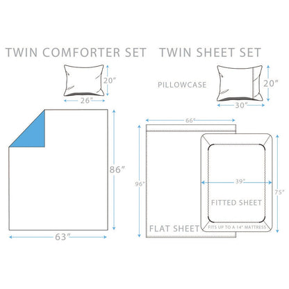Rynx | Brooklyn Flat Rugby Stripe Bed-in-a-Bag Set