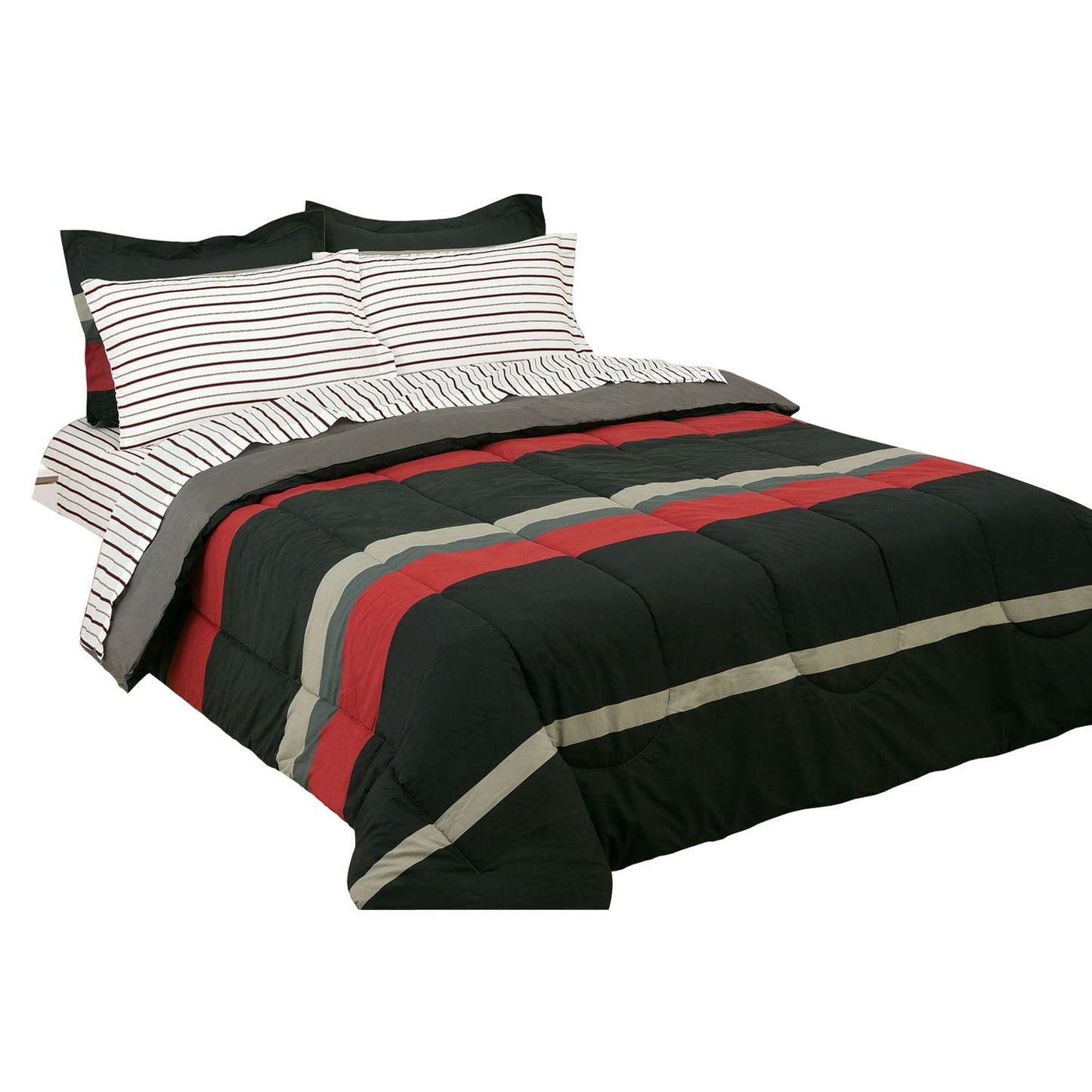 Rynx | Brooklyn Flat Rugby Stripe Bed-in-a-Bag Set