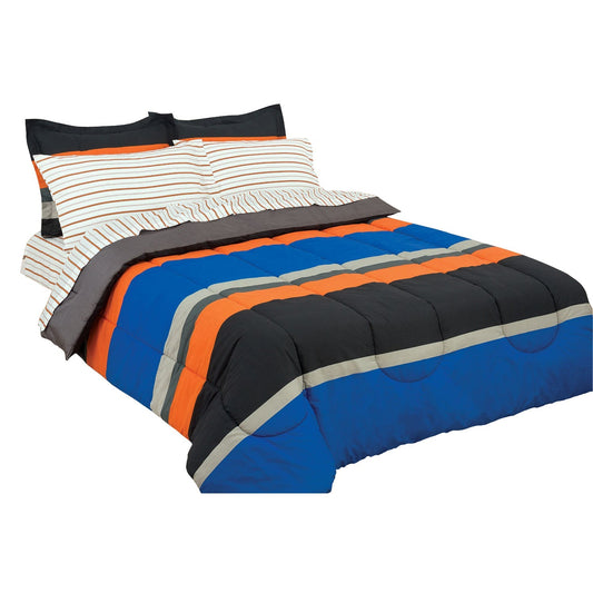 Rynx | Brooklyn Flat Rugby Stripe Bed-in-a-Bag Set