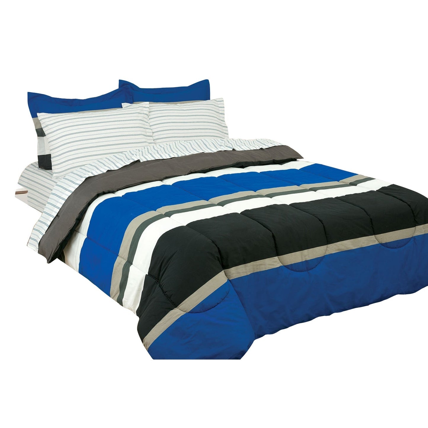 Rynx | Brooklyn Flat Rugby Stripe Bed-in-a-Bag Set