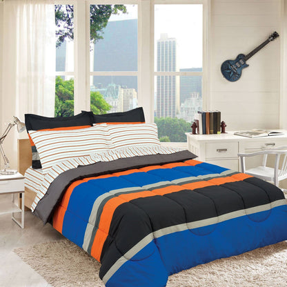 Rynx | Brooklyn Flat Rugby Stripe Bed-in-a-Bag Set