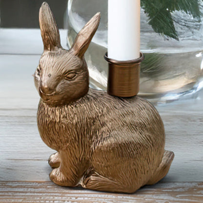 Rynx | Bronze Bunny Candle Holder, Set of Two