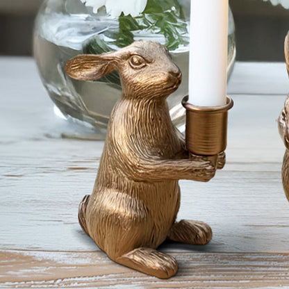 Rynx | Bronze Bunny Candle Holder, Set of Two