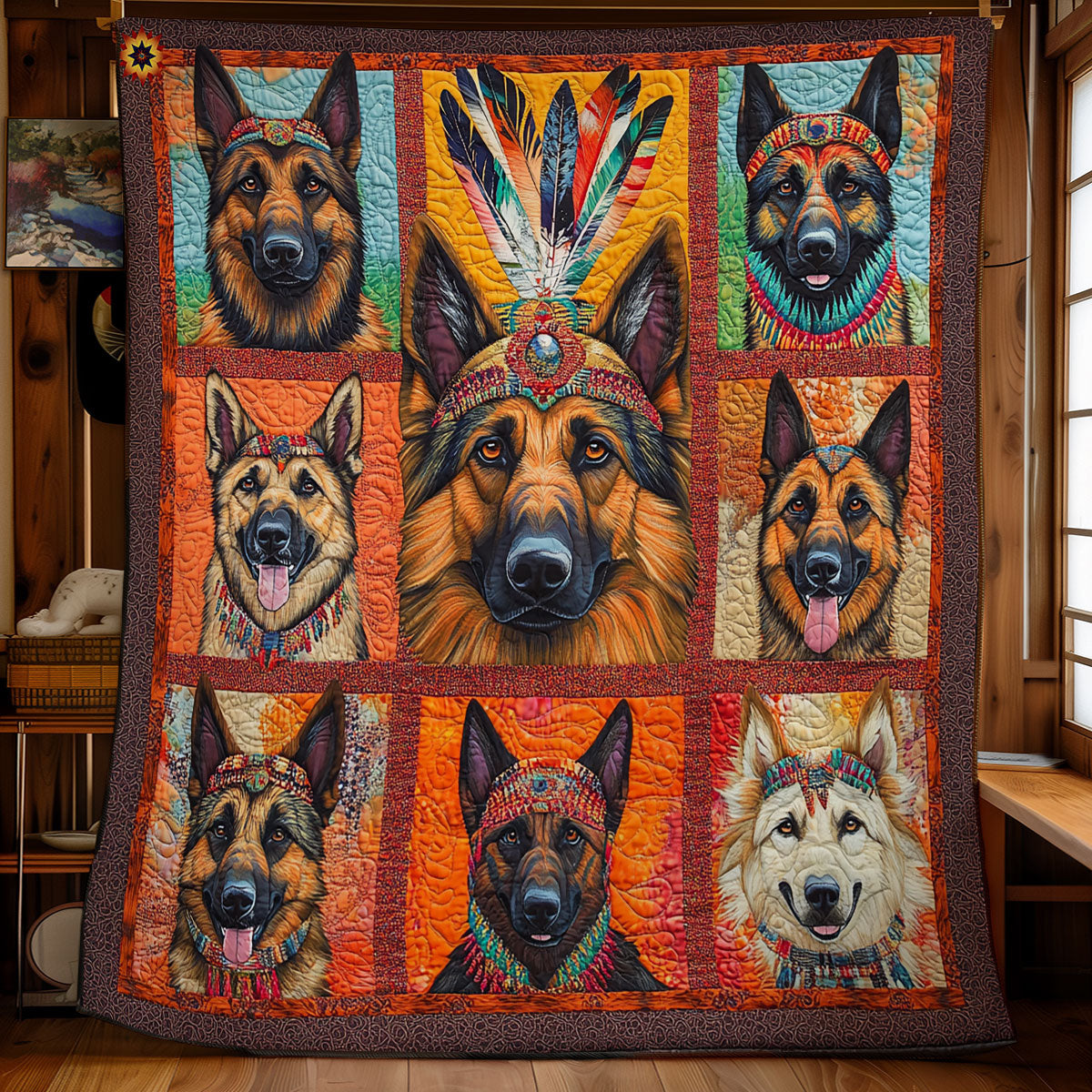 Rynx | Native American German Shepherd Quilt