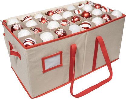 Rynx | Large Christmas ornament storage container box with zipper closure