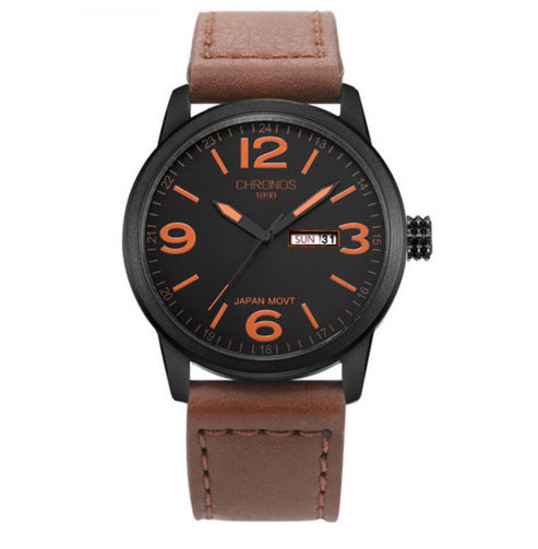 Rynx | Men's Waterproof Quartz Leather Watch