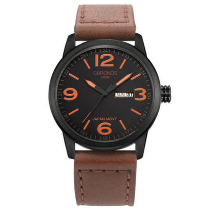 Rynx | Men's Waterproof Quartz Leather Watch