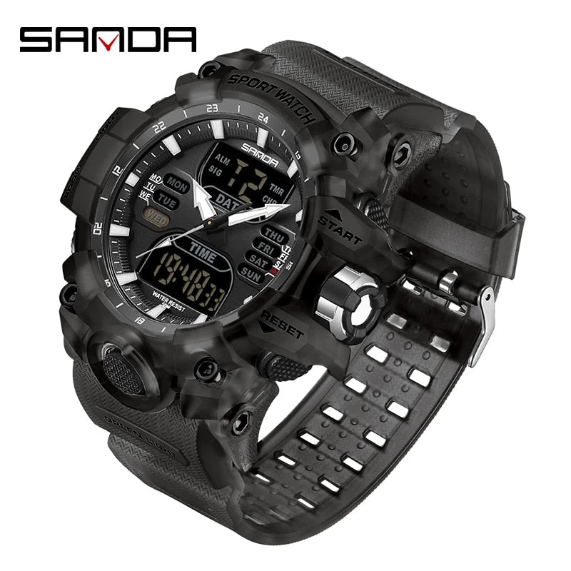 Rynx | Dual Display Sports Watch for Men - Waterproof, Shock Resistant with Multifunctional Digital Display