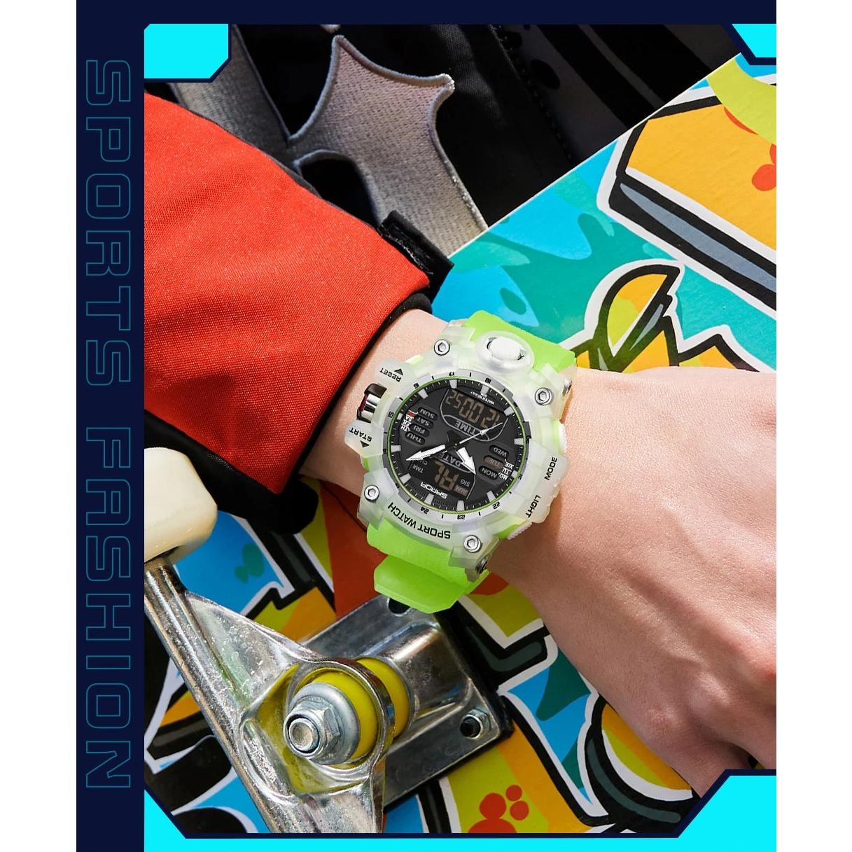 Rynx | Dual Display Sports Watch for Men - Waterproof, Shock Resistant with Multifunctional Digital Display