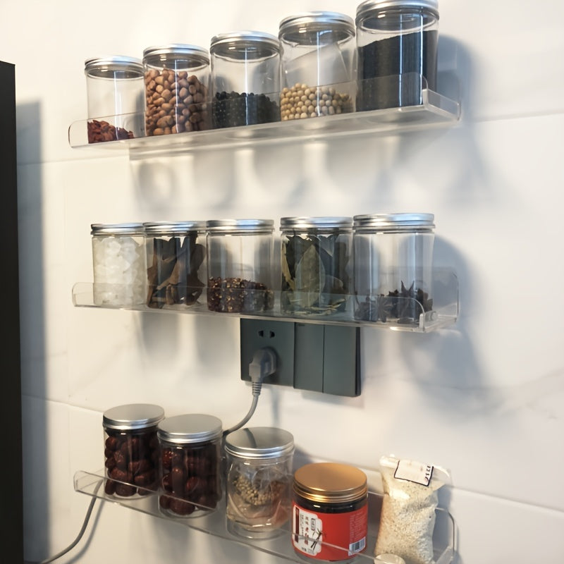 Rynx | Acrylic Shelf - Floating Hanging Shelf - Drill-Free Shower Shelf and Storage Shelf