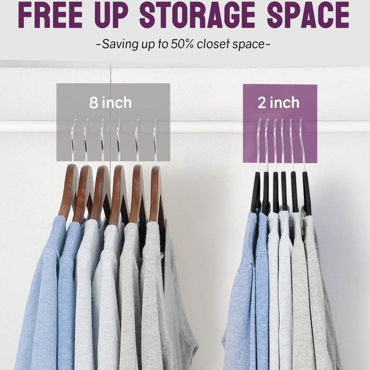Rynx | 20/30/60 Pack Velvet Hangers - Premium Non-Slip Felt Hangers with Sturdy Black/White Finish - Heavy Duty Coat and Suit Hangers with Space-Saving 360° Rotating Rose Gold/Galvanized Metal Hook