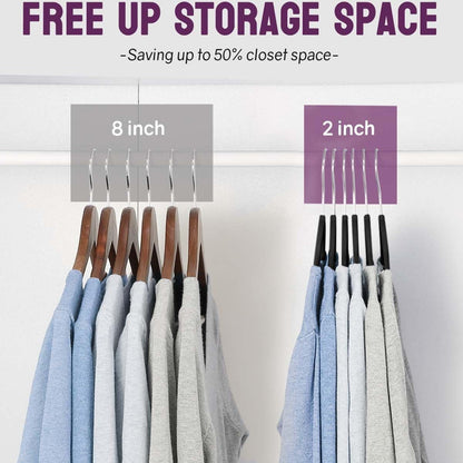 Rynx | 20/30/60 Pack Velvet Hangers - Premium Non-Slip Felt Hangers with Sturdy Black/White Finish - Heavy Duty Coat and Suit Hangers with Space-Saving 360° Rotating Rose Gold/Galvanized Metal Hook