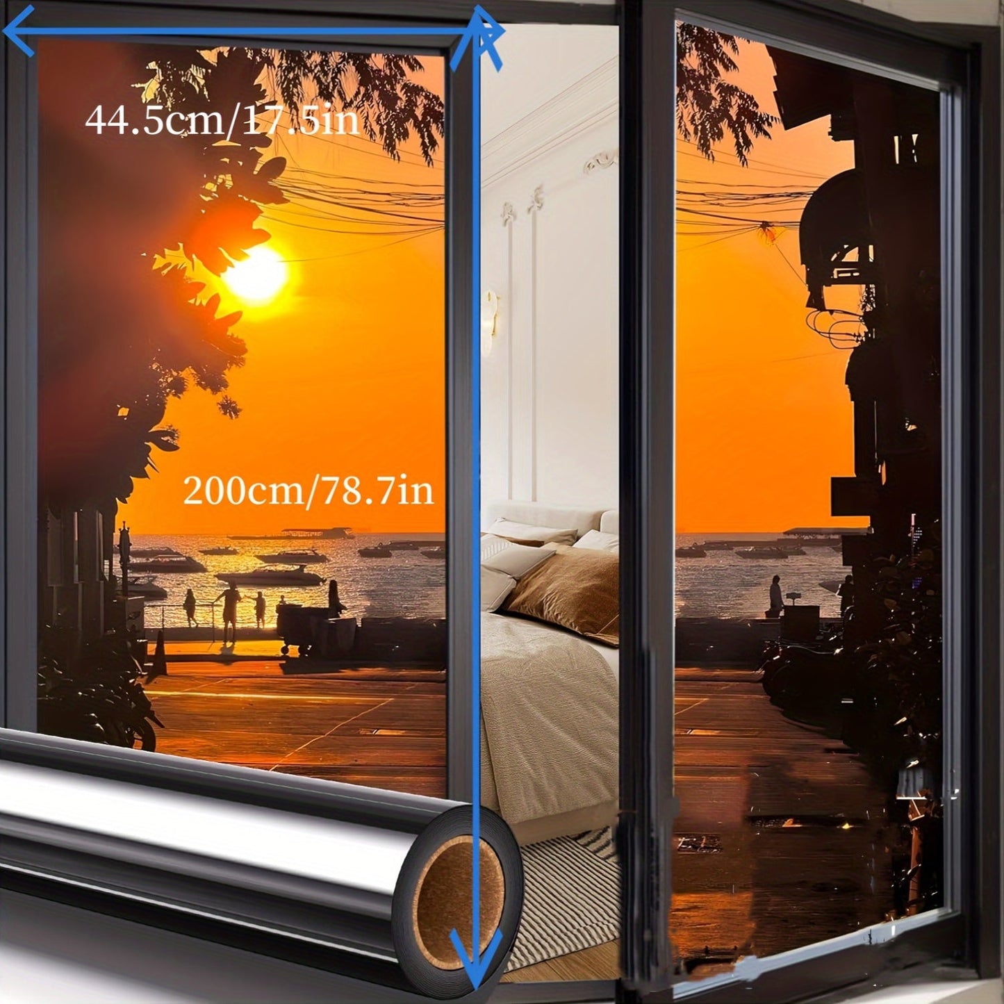 Rynx | Classic One Way Privacy Window Film - 3mil PVC, Peel and Stick Sun Blocking Reflective Mirror Film with Anti-UV - Daytime Privacy for Home and Office