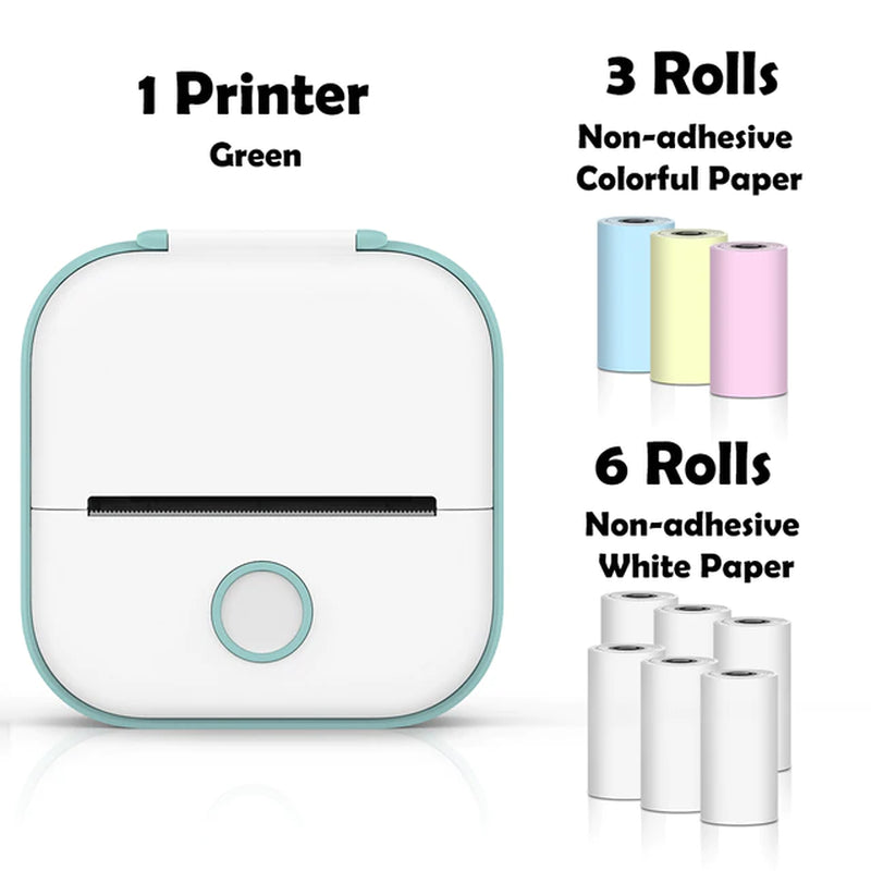 Rynx | T02 Portable Mini Wireless Thermal Pocket Printer Self-Adhesive Stickers Used for DIY, Journal Stickers Portable Printer