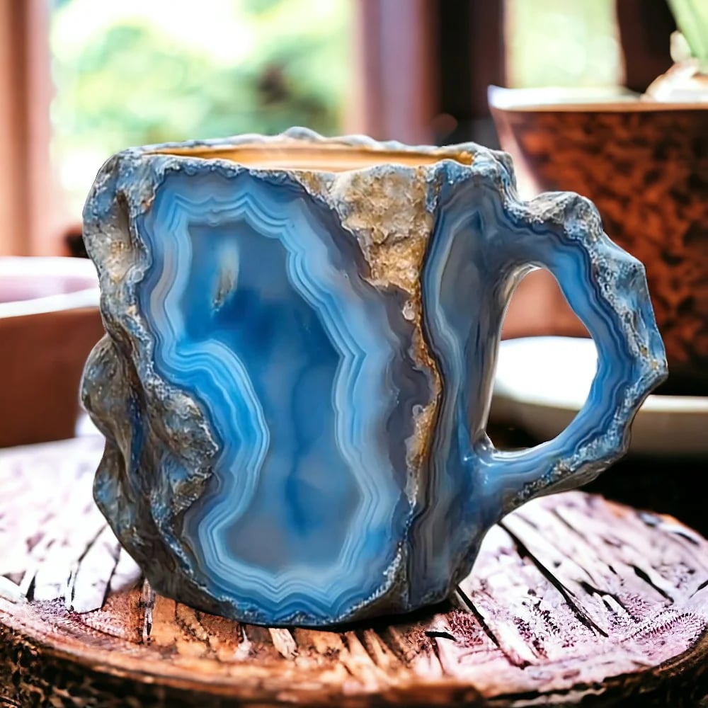 RYNX | Luxury Crystal Coffee Mug for Home Blue