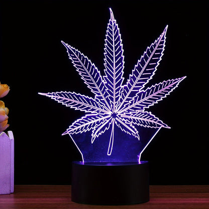 Rynx | Hemp Leaf - 3D Night Lamp Acrylic Table Lamp