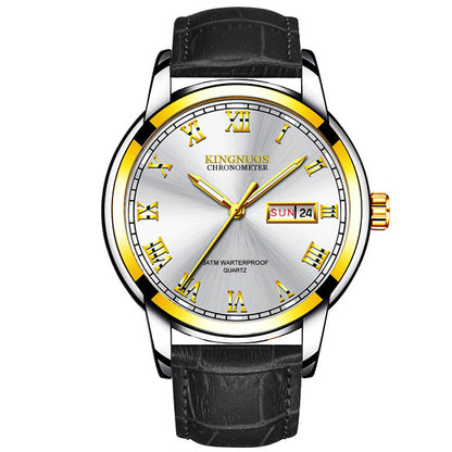 Rynx | Transnational Hot Double Calendar Steel Belt Watch Business Non-mechanical