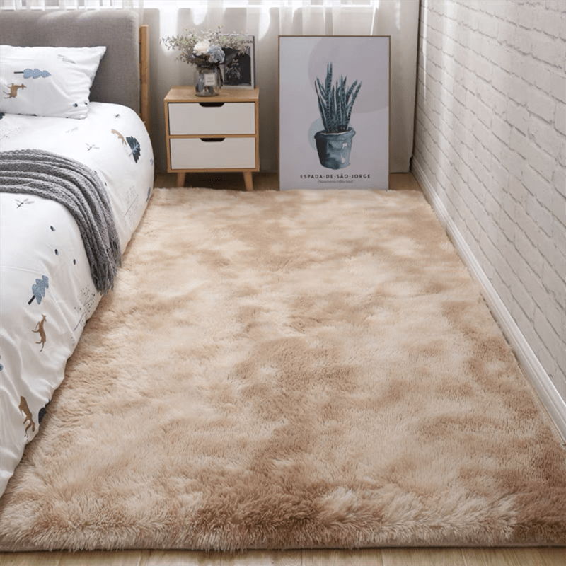 Rynx | 1pc Soft Plush Area Rug - Non-Slip Fuzzy Shaggy Bedside Carpet, Tie-Dyed Living Room Rug, Pet Friendly, Bedroom and Home Decor