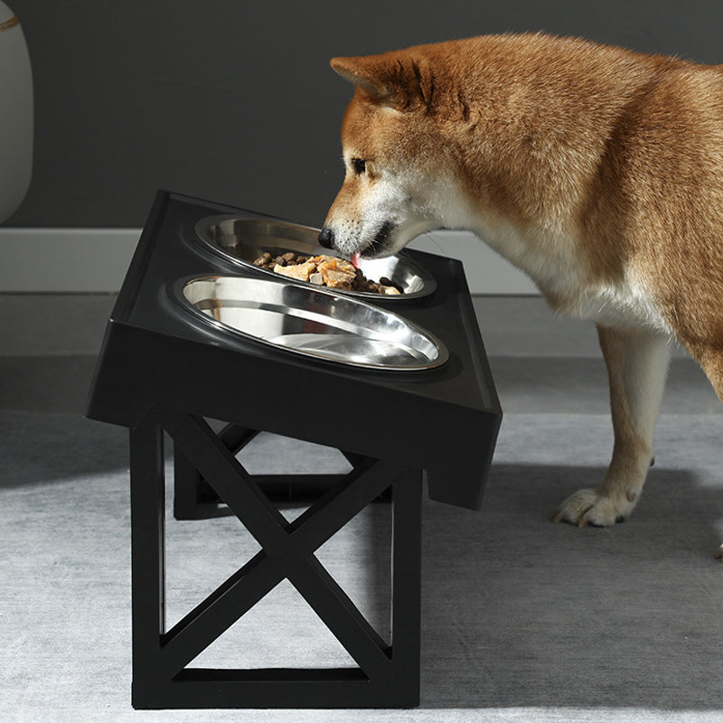 Rynx | Adjustable Double Elevated Dog Bowls with Slow Feeder and Non-Slip Stand