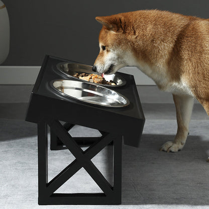 Rynx | Adjustable Double Elevated Dog Bowls with Slow Feeder and Non-Slip Stand
