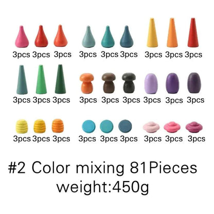 Rynx | Colorful Wooden Building Blocks Set for Creative Learning and Logical Development