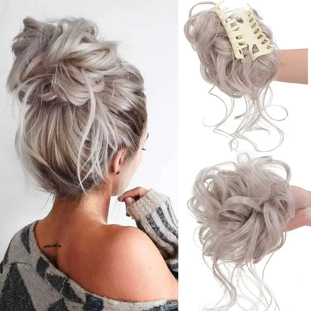 RYNX | Curlybun: Instant Curled Bun Hair Clip Silver gray