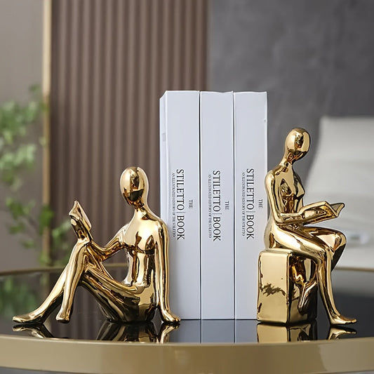 Rynx | LuxeCeramic - Ceramic Bookends - Abstract Design for Living Room and Office