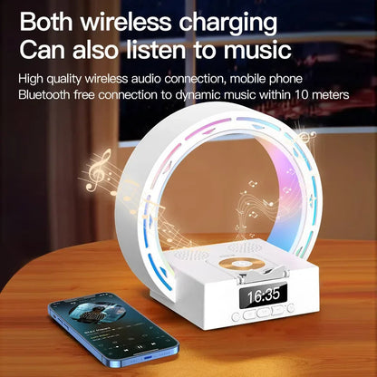 RYNX | Bluetooth Speaker Lamp 4-In-1 With Charging Station And Alarm Clock