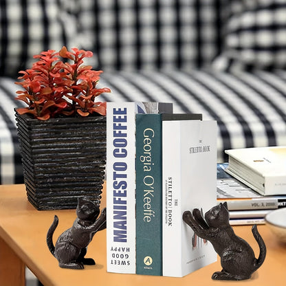 Rynx | IronVintage - Black Cast Iron Bookends for Heavy Books