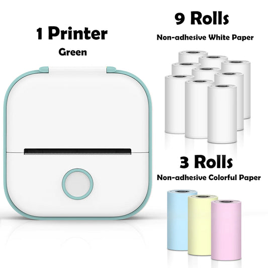 Rynx | T02 Portable Mini Wireless Thermal Pocket Printer Self-Adhesive Stickers Used for DIY, Journal Stickers Portable Printer
