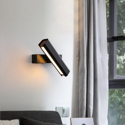 Rynx | Aqsa Modern LED Wall Lamp Indoor Reversible Rectangular Metal/Wood Living Room