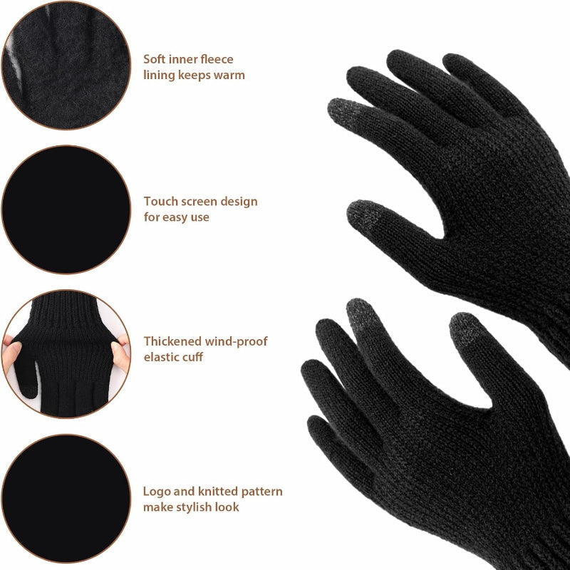 Rynx | Winter hat Beanie scarf gloves set with fleece lining for men and women